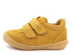 Pom Pom sneaker light mustard ruskind med velcro